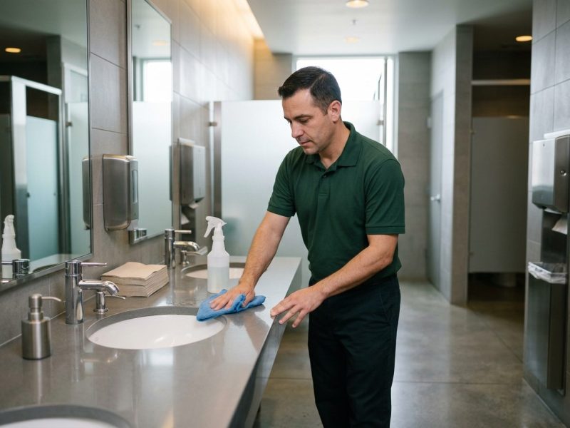 Daytime restroom checks and restocking