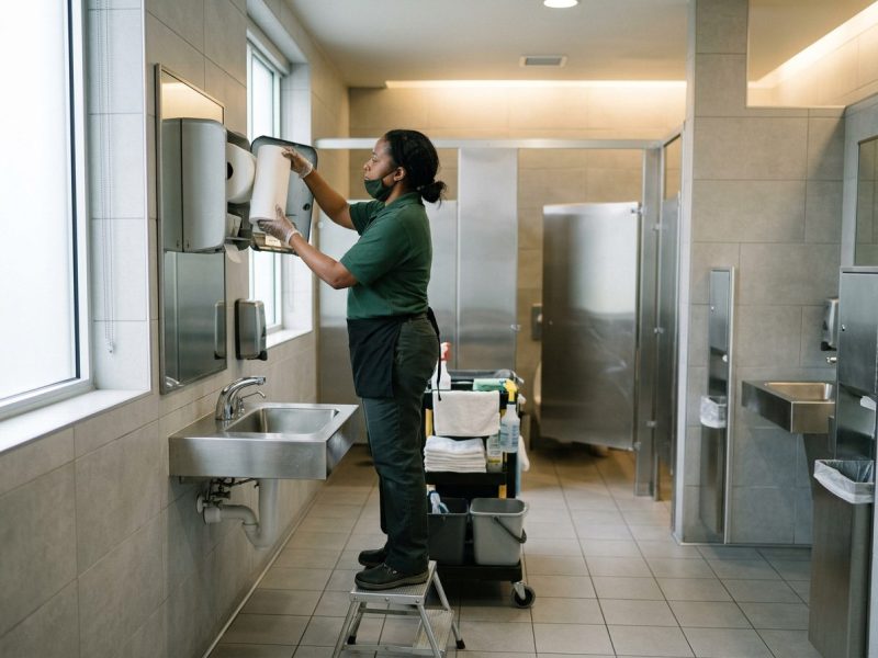 Restroom sanitation and restocking service
