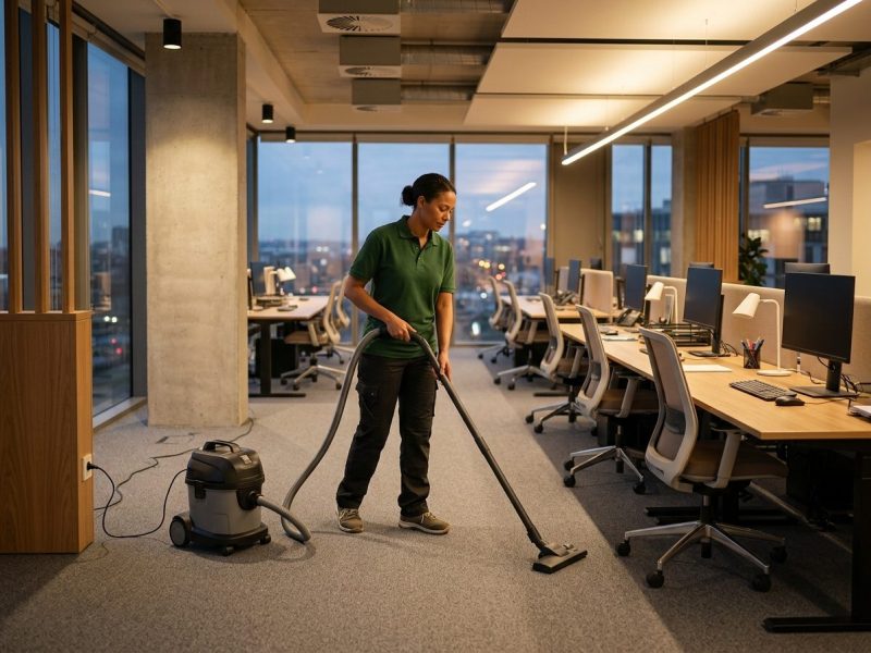 Nexus cleaner performing nightly office cleaning in Portland
