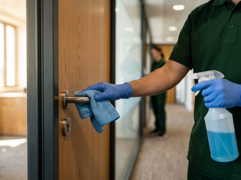 High-touch surface disinfection in an office