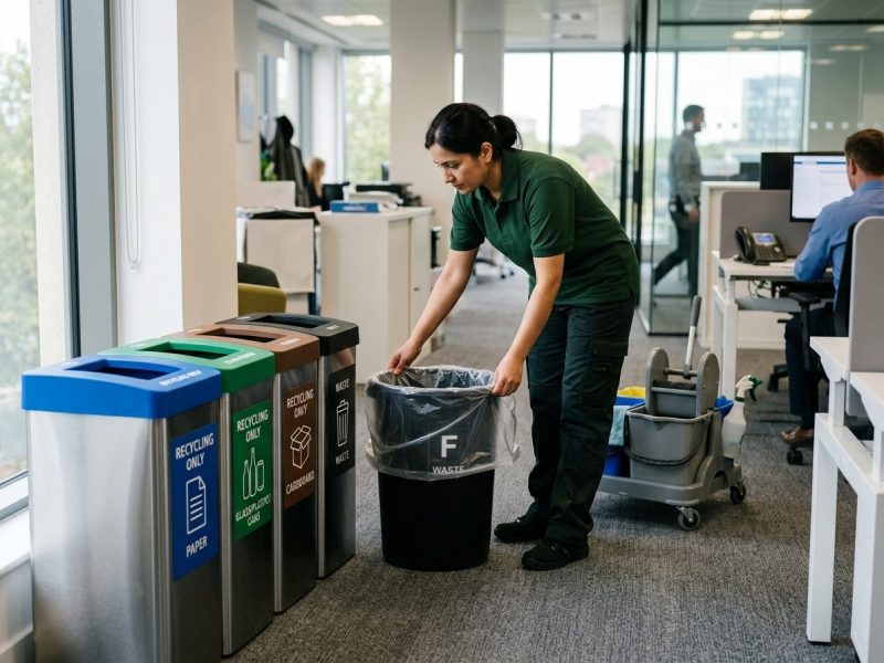 Office trash removal and recycling service