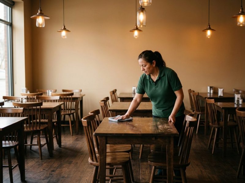Front-of-house restaurant cleaning