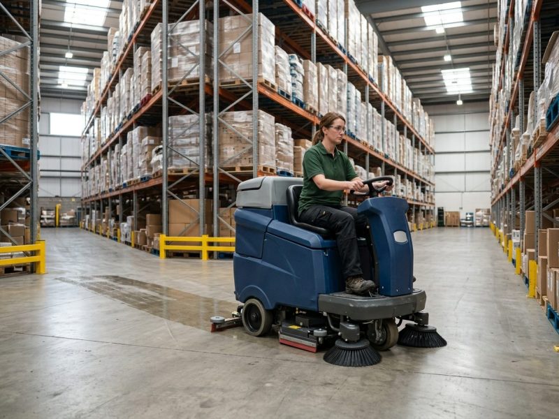 Warehouse floor scrubbing service