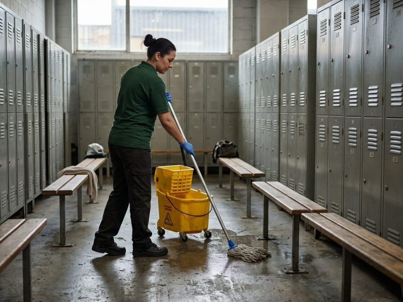 Restroom and locker room service for industrial facilities